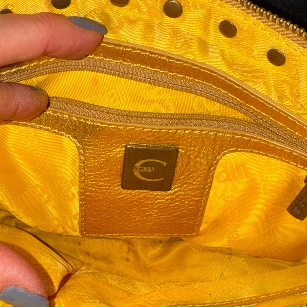 Just Cavalli Gold Studded Shoulder Bag - Picture 5 of 9
